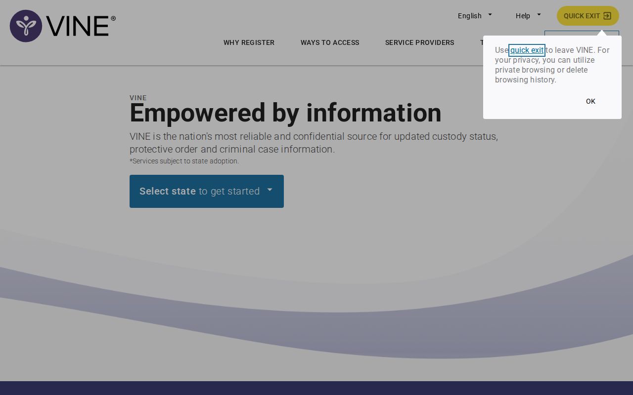 VINELink Missouri Lincoln County inmate custody search interface